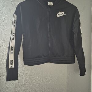 Nike Kids Black Jacket with White Accents